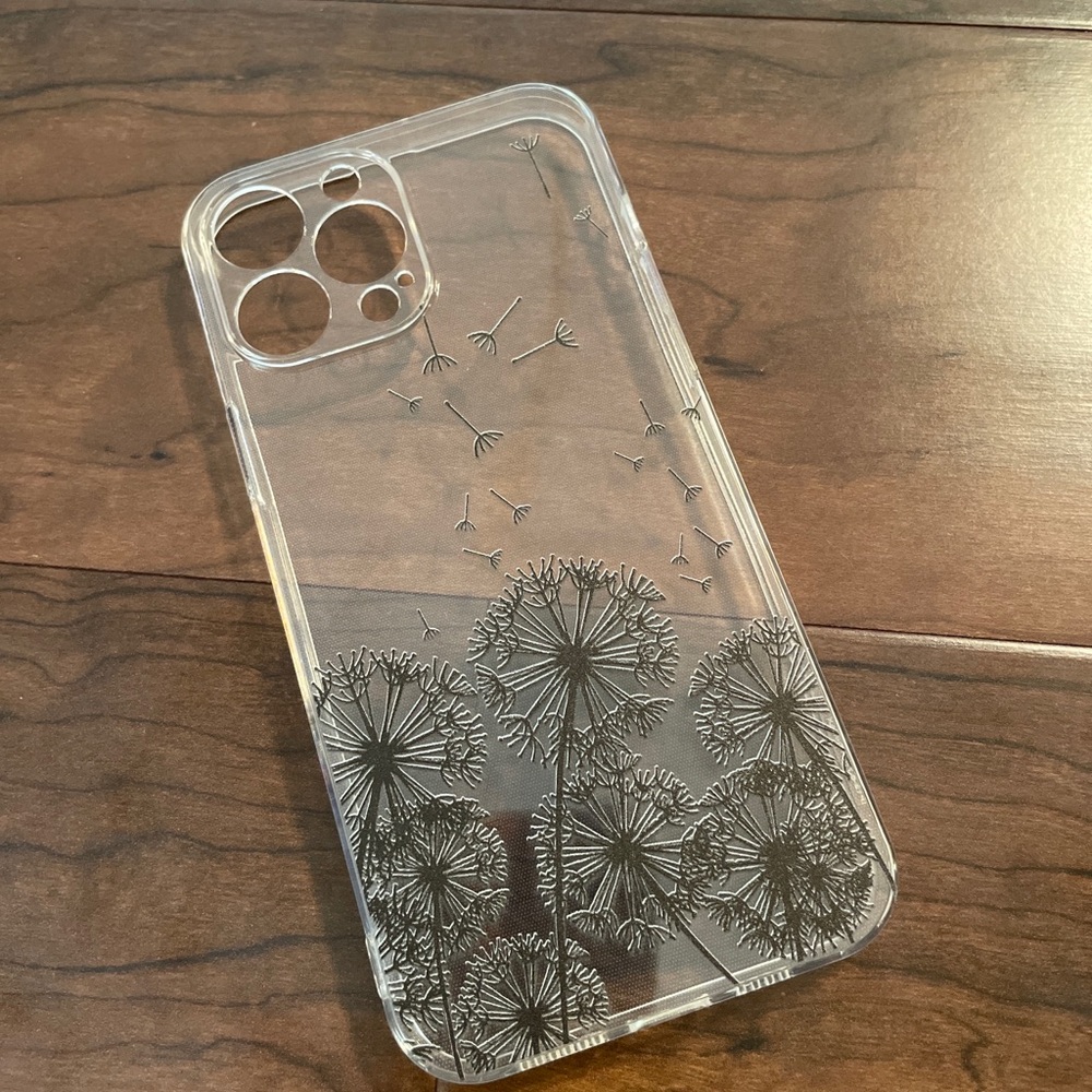 Apple 13 Pro Max Clear Dandelion Case